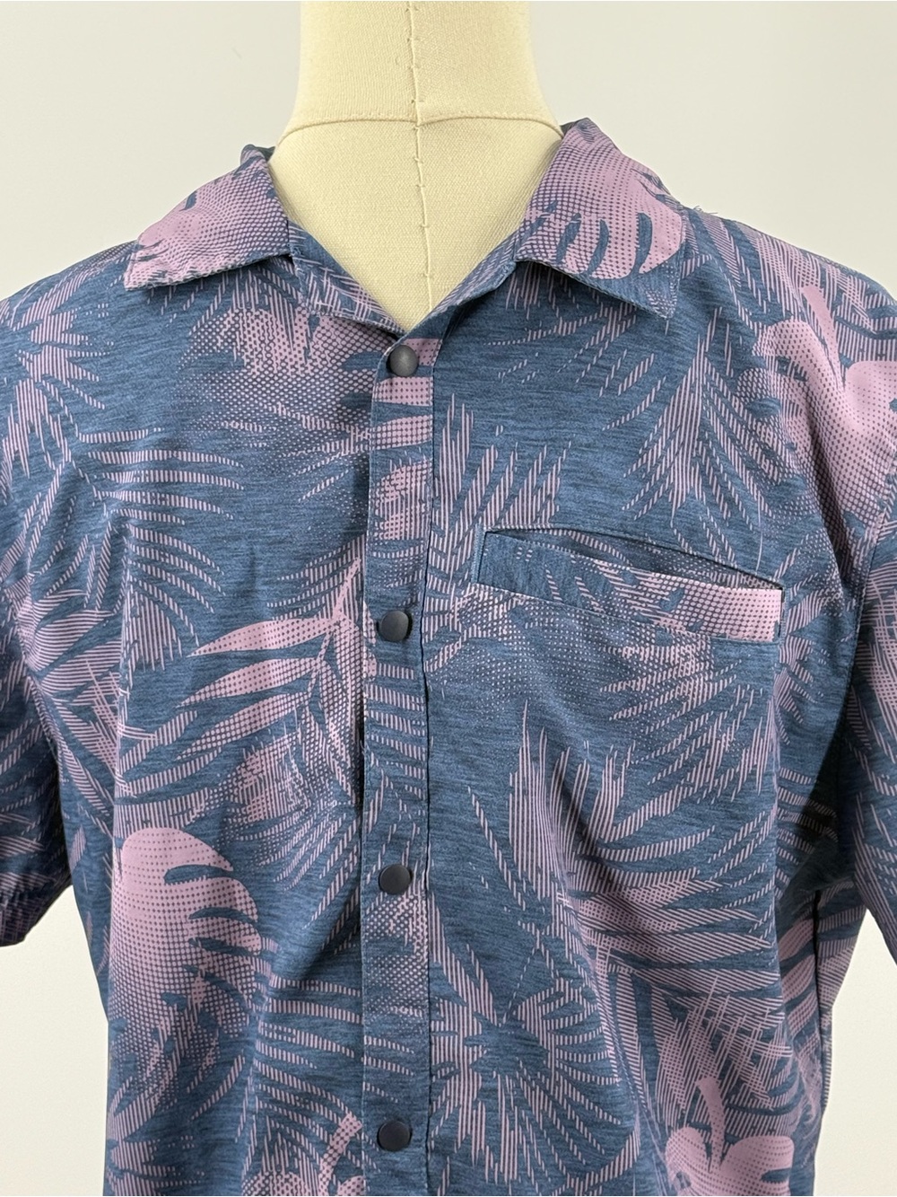 all in motion Blue and Pink Short Sleeve Button-Down Shirt